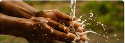 Hands being washed with clean water